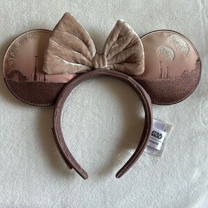 Faux leather ears, velvet bow, purchased at Disneyland Paris, worn once